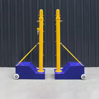 Base roulante mobile pour poteau multisports |   Poteau de filet de volley-ball, badminton et tennis réglable en hauteur et imperméable pour salle de sport et école
