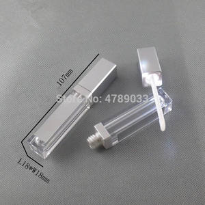10pcs 7,5 ml vacío maquillaje DIY botella de brillo de labios de plata/Negro cuadrado tubo de brillo de labios con luz LED espejo Labial galletas Glair botella - Product Image 5