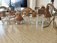Bouteille de parfum vide en verre 10ml, désodorisant pour voiture avec couvercle en bois, vente en gros usine, ml