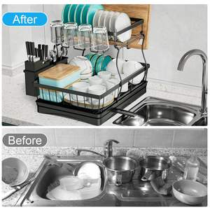 ชั้นวางจานชามในครัวแบบ OEM พร้อมตะกร้าใส่ตะเกียบ ชั้นวางเก็บอุปกรณ์บนโต๊ะอาหารเพื่อการจัดระเบียบที่สะดวก - Product Image 5