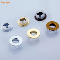 Beelee — couverture à trou rond, en laiton massif, noir mat, décorative, pour lavabo de salle de bain