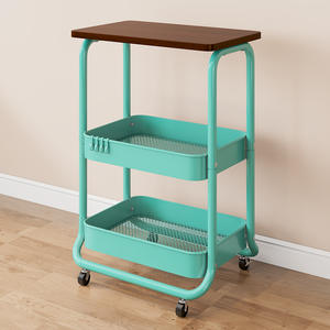 घरेलू मोबाइल भंडारण ट्रॉली रसोई मंजिल की भंडारण अलमारियाँ बहुमंजिला बेडरूम वाली बेडसाइड स्नैक भंडारण अलमारियों - Product Image 3