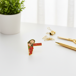 Badge en métal personnalisé, design de <span class=keywords><strong>personnage</strong></span> de dessin animé, je l'ai vu, lettre anglaise personnalisée, badge en métal créatif - Product Image 6