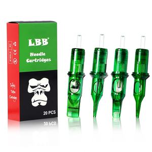 Cartuchos de <span class=keywords><strong>aguja</strong></span> de tatuaje de membrana suave LBB verde OEM <span class=keywords><strong>aguja</strong></span> de tatuaje de arte corporal desechable para maquillaje permanente - Product Image 1