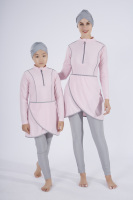 2 ensembles (6 pièces) de maillots de bain mère et fille Burkini islamique musulman famille maman fille modeste maillots de bain de plage