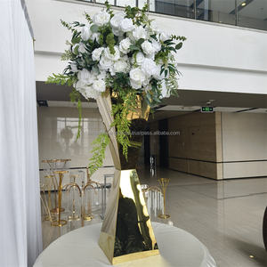 SMOOTH Hot Selling Gold Tall Flower Racks <b>Metal</b> Flower Stands Centerpece for Wedding Decor - Product Image 5