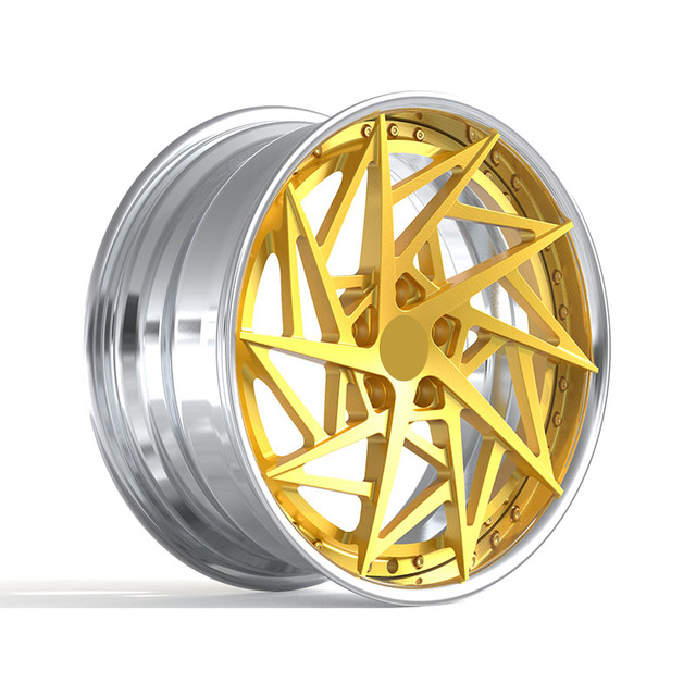 Trend-Setting Forged Racing Car Wheels 18-24 Inch Gold Chrome Mesh Design Customizable Color 19-23 Inch Wheels
