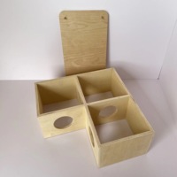 Maison en bois multi-chambres pour hamster, grande maison et cachettes pour lapins, chenil en bois pour lapins, château avec escalier et bande élastique