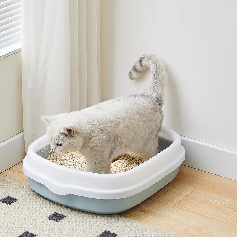 הכי חדש למכירה חמה לחיות מחמד אסלת חתול מגש ארגז חול עם סקופ אתת חול