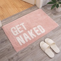 Alfombra de Baño Moderna y Divertida de Microfibra FIGOO, Antideslizante, Lavable, con Diseño 'Get Naked' para Baños