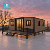 Maison conteneur compacte à double aile, pliable, préfabriquée, modulaire, 20 pieds, portable, avec cuisine