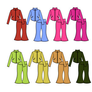 Новый высококачественный комплект для йоги и фитнеса для девочек 2026 года: толстовка на молнии и расклешенные леггинсы для тренировок и занятий в зале - Product Image 1