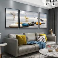 Décoration murale abstraite moderne de luxe Feather Home Decor, peinture sur toile avec cristaux pour salon