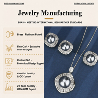 Laiton plaqué platine 16-12mm gris perle carré femme ensemble de bijoux pour anniversaires