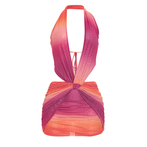 Viviblook C26DS173 Vestido Mini Bodycon Sexy de Verano para Mujer, con Estampado Digital Degradado, sin Mangas, con Espalda Descubierta - Product Image 4