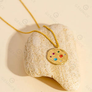 Gemnel venta al por mayor a granel nueva llegada 14K chapado en oro personalizar lujo calidad Beat declaración colgante collar - Product Image 5