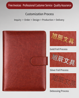 Carnet A5/B5 à couverture rigide en cuir PU, à feuilles mobiles, avec boucle, plusieurs emplacements pour cartes, porte-stylo, logo personnalisé, cadeau d'affaires, classeur à anneaux, journal