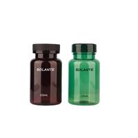 Flacon de pilules en plastique PET résistant à la lumière, 225cc, personnalisé avec impression sérigraphique, estampage à chaud doré et impression UV, pour contenants de capsules nutraceutiques