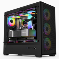AntarcChill Wholesale OEM Full Tower Gaming PC Case E-ATX Tempered Glass Mesh Panel Desktop Computer Chassis with Side Window