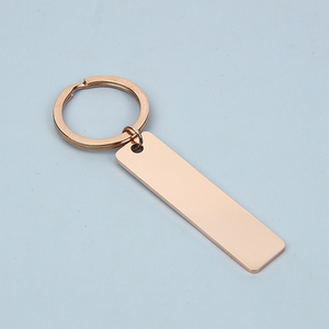Nhà Máy Bán Buôn Của Thép Không Gỉ Hình Chữ Nhật Móc Khóa Với Logo Laser In Logo Trống Keychain Quảng Cáo Chữ - Product Image 6