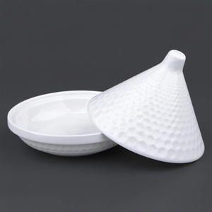 Assiette à collation moderne en porcelaine, assiettes de restaurant avec couvercle, <span class=keywords><strong>plat</strong></span> à beurre en céramique <span class=keywords><strong>Tajine</strong></span> avec couvercle - Product Image 2
