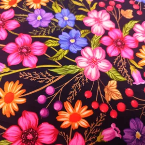 Diseño personalizado Impresión digital floral tela acanalada poliéster elástico Jersey 1*1 2*2 tela de punto acanalado para ropa - Product Image 6