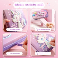 Fournitures scolaires, boîte à crayons 3D Unigear, boîte à crayons personnalisée, esthétique, dessin animé, mignon cheval, pour filles, enfants, garçons