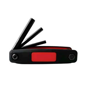 ชุดประแจหกเหลี่ยมพับได้แบบพกพา เมตริก 1.5-8 มม. เหล็ก 45 เกรด เครื่องมือ DIY พร้อมด้ามจับสองสี - Product Image 2