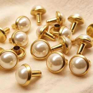 Remaches Metálicos Decorativos <span class=keywords><strong>de</strong></span> Lujo con Perlas Doradas al por Mayor para Prendas, Zapatos y Accesorios <span class=keywords><strong>de</strong></span> Cuero, Remaches con Recubrimiento Personalizado - Product Image 5