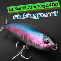 160mm 60g Crayon de surface coulant dur Yozuri Crankbait Musky Sublimation Popper Topwater Body Fishing Lure Bait avec triple crochet