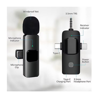 Microphone Lavalier Sans Fil 3-en-1 - Microphone de Conférence Portable Anti-Bruit pour Téléphone Portable et Appareil Photo