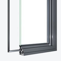 Fenêtre à battant résidentielle en aluminium à rupture de pont thermique, certifiée Energy Star par EBON NFRC, avec grand panneau vitré personnalisé