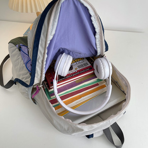 Sac à dos de cyclisme tendance pour lycéens, sac de randonnée contrasté pour pique-niques - Product Image 5