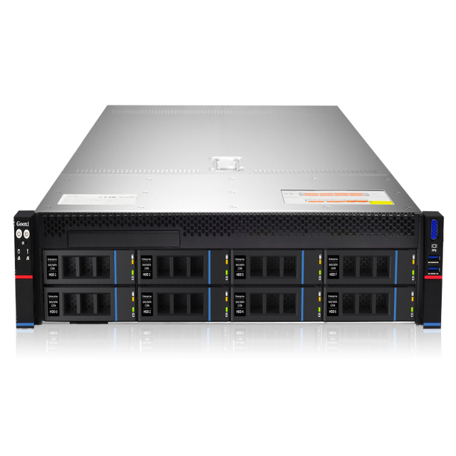 2U Dual AMD Epyc 7002/7003 CPU Server & 32xDDR4 Memory, 8xSATA/SAS 3.5' HDD & 6xPCIe4.0 Accelerator Cards & Rack Server