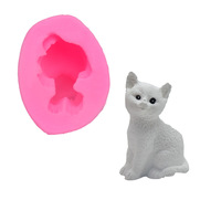 Moule en silicone 3D chat DIY pour bougies, pâtisseries, mousses, décorations de gâteaux, chocolat, argile liquide, savon, animaux, antiadhésif