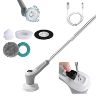 Brosse à vaisselle électrique sans fil Matériau TPR Brosse de nettoyage domestique Distribution de fluide Tampon à récurer Fixation Éponge à récurer