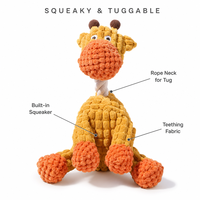 Jouet pour chien en peluche girafe mignon, couineur et à tirer, compagnon de jeu pour chiens et petits animaux