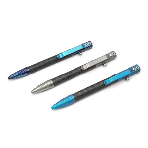 Stylo tactique à action par culbuteur en titane avec brise-vitre, fidget spinner pour la survie d'urgence, stylo de poche en fibre de carbone pour EDC - Product Image 3
