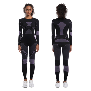 Combinaison de ski sans couture personnalisée, à manches longues, hautement élastique, sculptant le corps, pour le sport, la course à pied, le yoga, pour femmes - Product Image 4