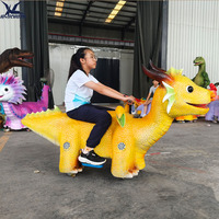 Coche Eléctrico Andador de Dragón para Niños, Scooter de Dinosaurio Animatrónico con Cabeza, Boca y Cola Móviles para Parque de Atracciones