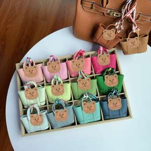 Nueva moda de cuero de grano superior Mini bolso de mano percha adornos monedero colgante <span class=keywords><strong>llavero</strong></span> bolso encantos para mujer - Product Image 2