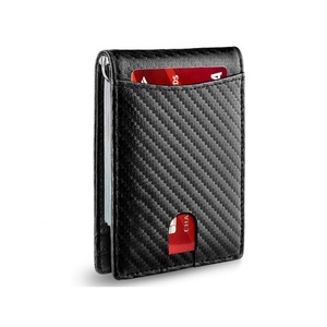Custom Logo Slim Carbon Fiber <b>Card</b> <b>Holder</b> Professional Front Pocket <b>Wallet</b> Flip ID <b>Wallet</b> - Product Image 2