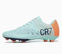 Chaussures de football basses blanches et roses, respirantes, à lacets, pour jeunes
