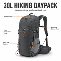 Sac à dos de randonnée portable en nylon 30L, résistant à l'eau, multi-poches, léger, pour le camping en plein air, sac à dos personnalisable