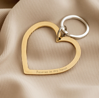 Porte-clés en acier inoxydable avec breloque cœur et étoile, gravure personnalisée citation inspirante, cadeau durable pour les êtres chers