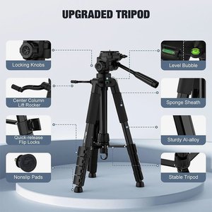 Trépied portable N02 avec système de verrouillage à bascule et pince pour téléphone, idéal pour la diffusion en direct, les téléphones portables, les appareils photo numériques et les GoPro - Product Image 3