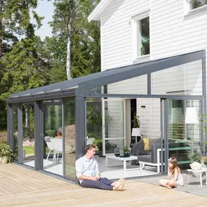 Luxus Aluminium rahmen grünen Garten Innenhof Wintergarten kugelsicheres Glas für Haus