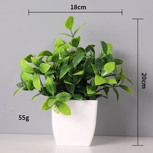 Lanxinfang Plante verte artificielle <span class=keywords><strong>en</strong></span> <span class=keywords><strong>pot</strong></span> faite à la main transfrontalière, décoration <span class=keywords><strong>de</strong></span> la maison, décoration <span class=keywords><strong>de</strong></span> bureau, modèle <span class=keywords><strong>de</strong></span> bonsaï 004 artificiel - Product Image 2