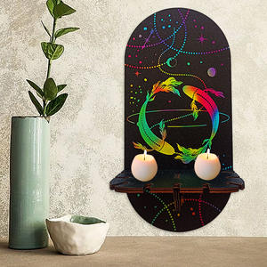 Étagère murale <span class=keywords><strong>en</strong></span> bois et porte-bijoux <span class=keywords><strong>de</strong></span> style bohème avec bougeoir - Cadeau <span class=keywords><strong>de</strong></span> Pâques et <span class=keywords><strong>de</strong></span> remise <span class=keywords><strong>de</strong></span> diplôme - Product Image 5