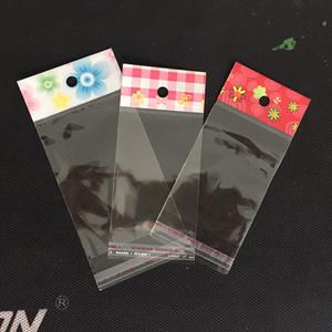 Bolsas OPP, encabezado de tarjeta autoadhesivo, bolsas con agujeros para colgar, bolsa transparente con impresión en Color con encabezado, <span class=keywords><strong>precio</strong></span> de 100 Uds. - Product Image 4